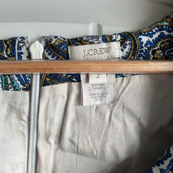 J. Crew peacock blue paisley dress - Picture 4 of 7